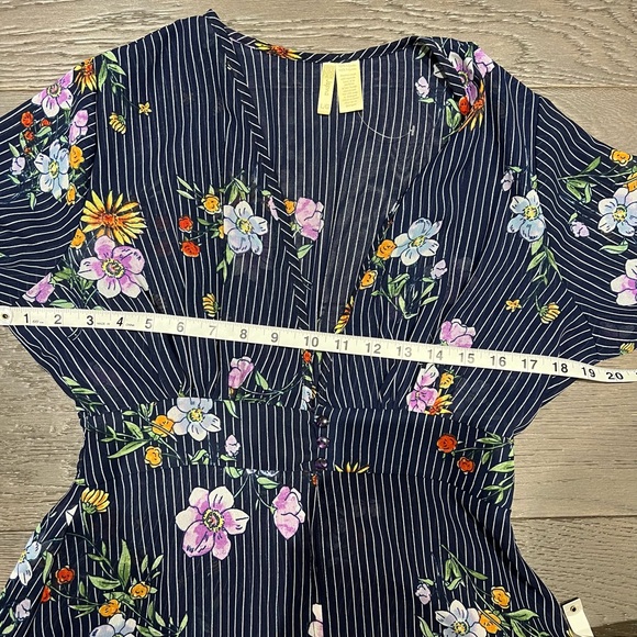 Womens Japna striped with florals long duster Sz L - Picture 5 of 14